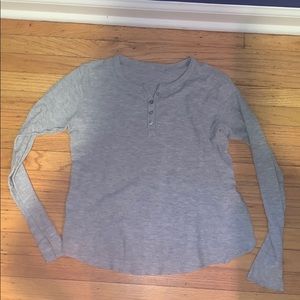 Brandy Melville quarter button waffle long sleeve